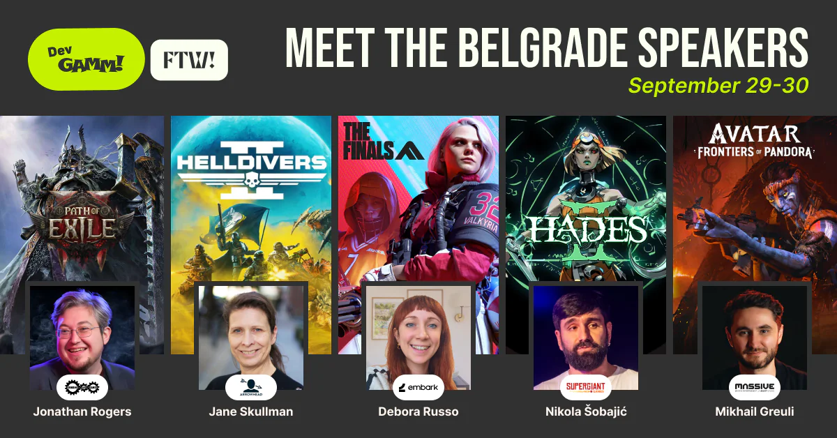 Inside the DevGAMM FTW! Speaker Lineup